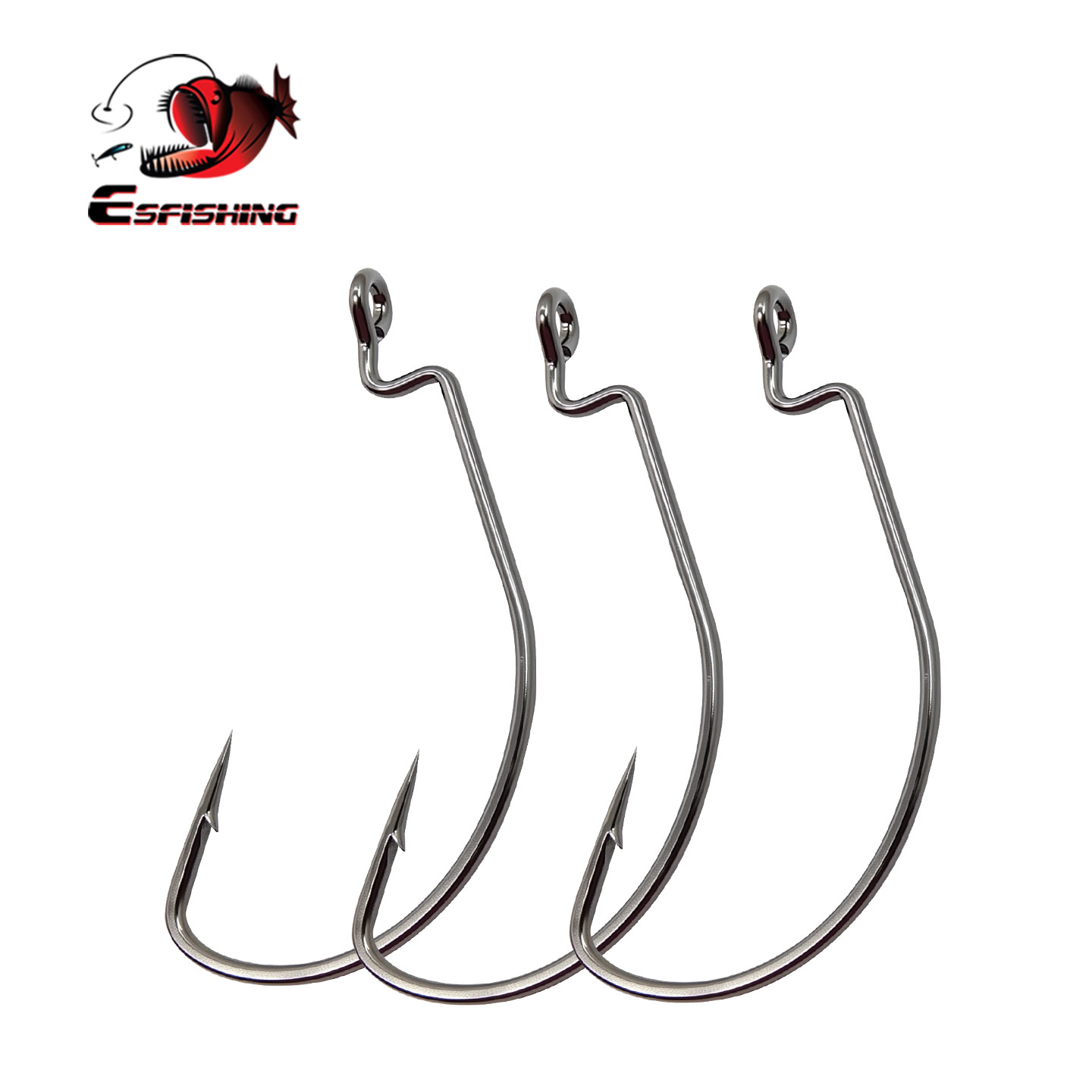 Fishing Hook Size - ESFISHING Ofset İğne Karbon Çelik Balıkçılık