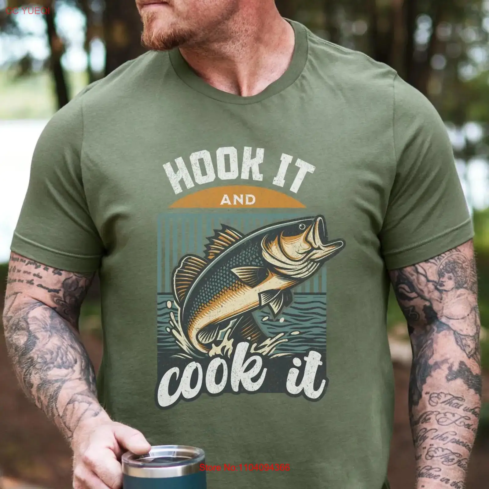 Fishing Hook - Vintage Balıkçılık Tişörtü Kancalayın ve Pişirin
