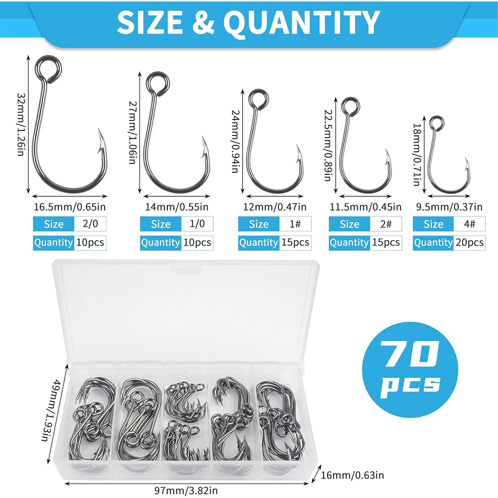 70 adet Balıkçılık Inline Tek  - Fishing Hook Assortment incelemesi ve fiyatı